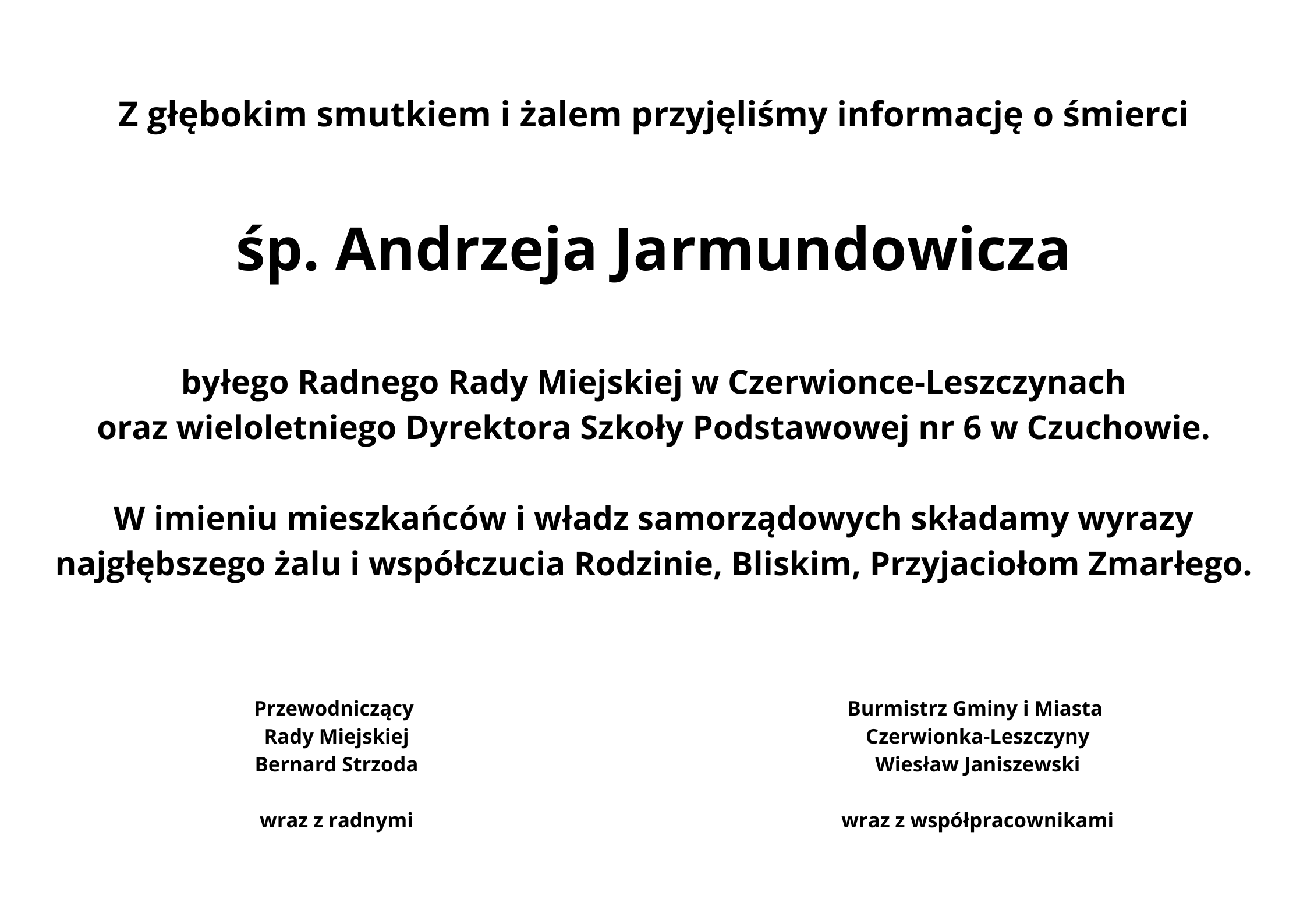 Żegnamy Andrzeja Jarmundowicza